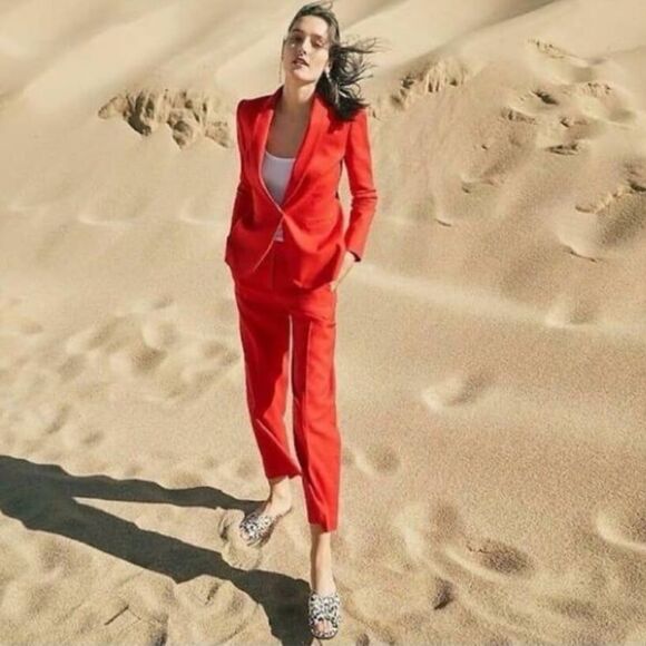 NEW J. Crew Parke Linen Blazer in Brilliant Sunset Size 10 - Picture 3 of 10